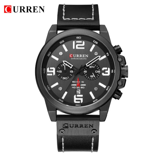 Curren Fashion Chronograph Watch - Black White