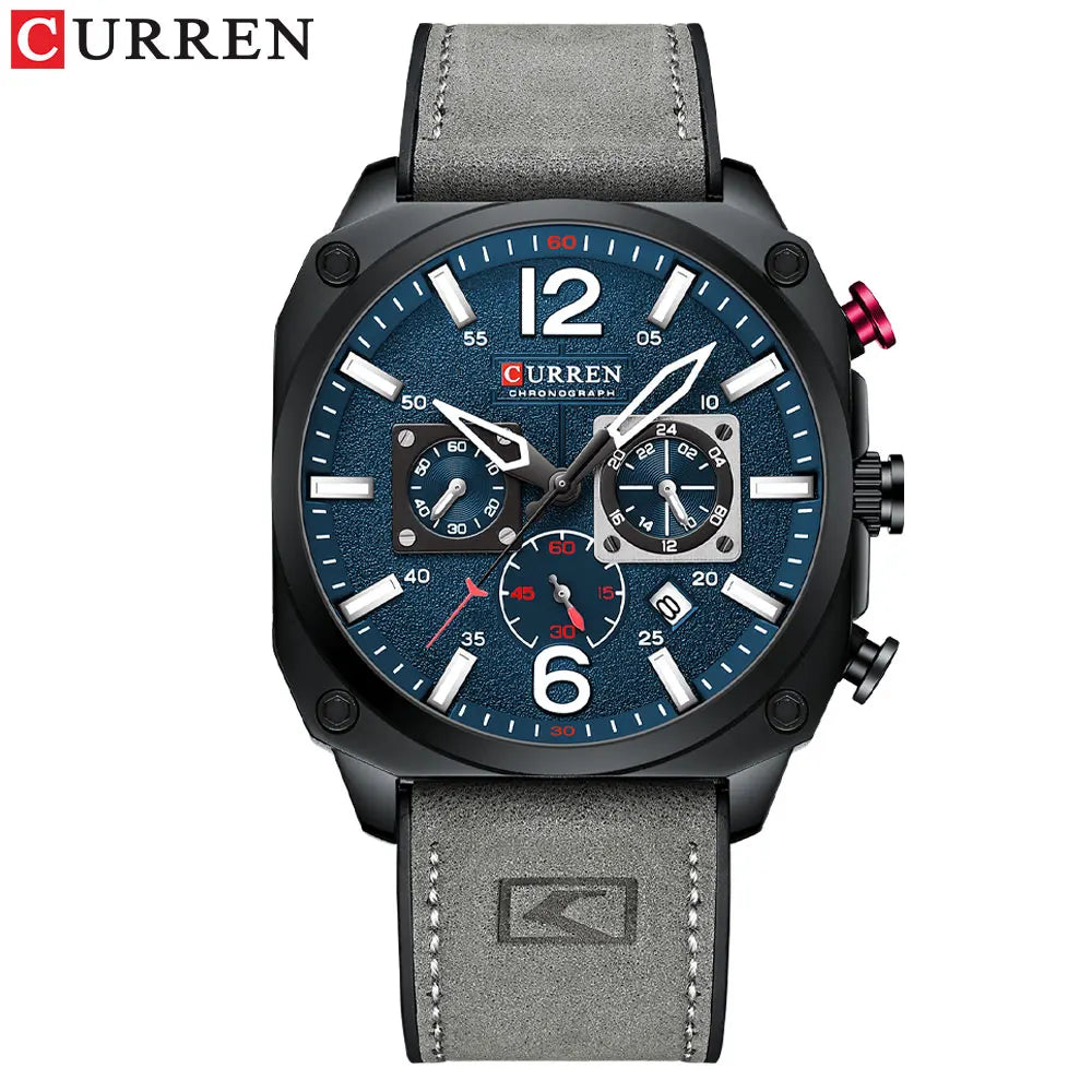 Curren Fashion Multi-Function Chronograph - Gray Blue