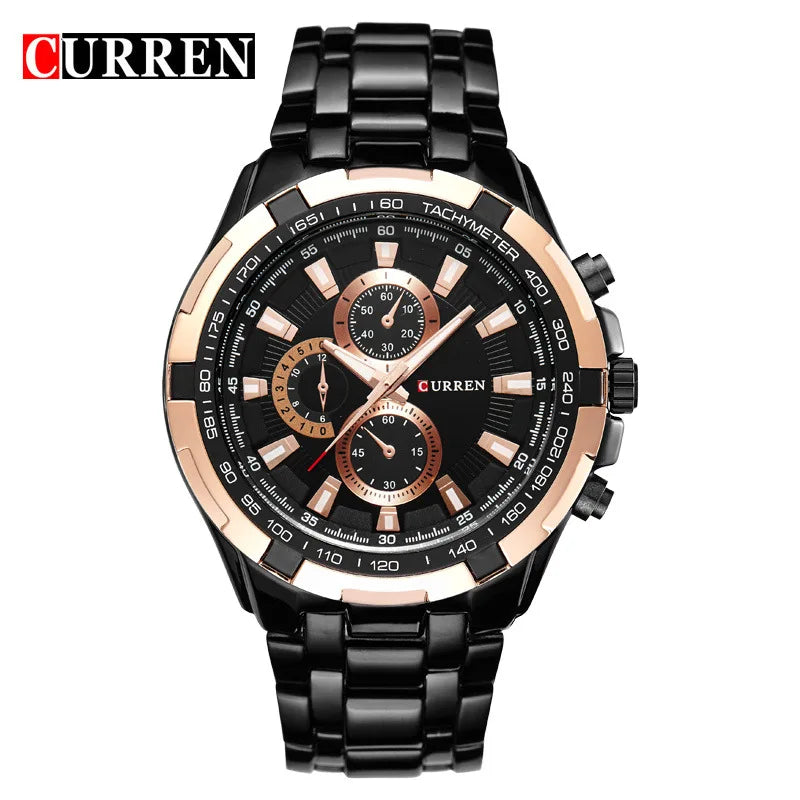 Curren Top Brand Tachymeter Chronograph - Black Gold
