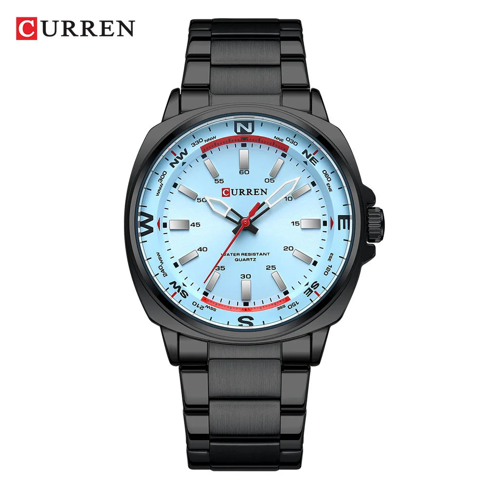 CURREN 8455 Casual Men's Quartz Watch Brand Sports Fashion Waterproof Stainless Steel Strap Creative Male Clock Business Watches