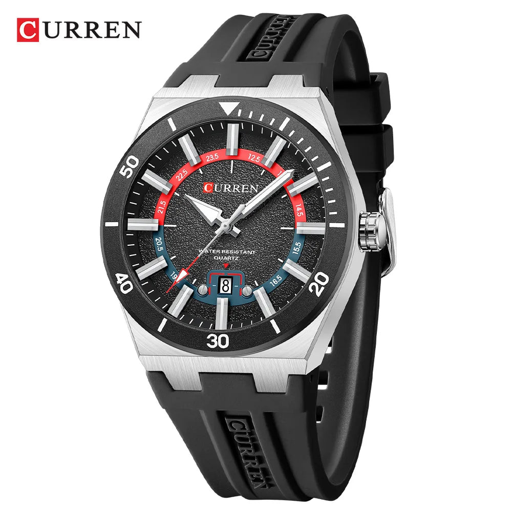 Curren 8491 Black Silver