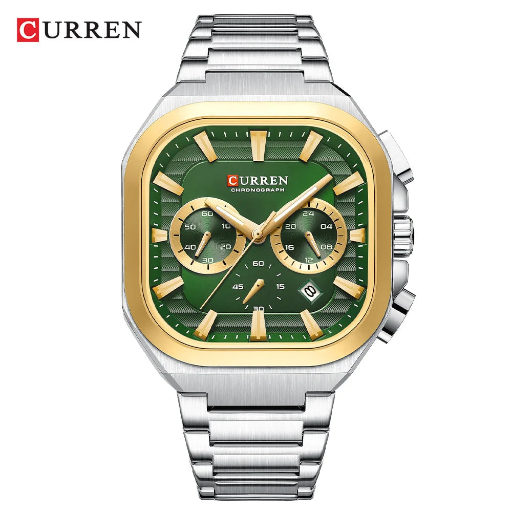 Curren 8496 Chronograph - Silver Green