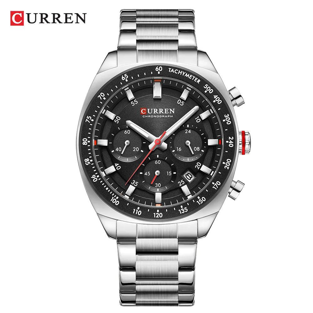 Curren 8497 Silver Black