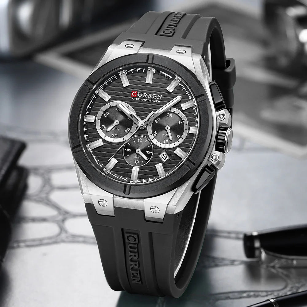 Curren 8487 Military Chronograph — Calendar, angle 6