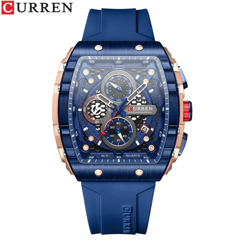 Curren 8442 Rectangular Sports Chronograph