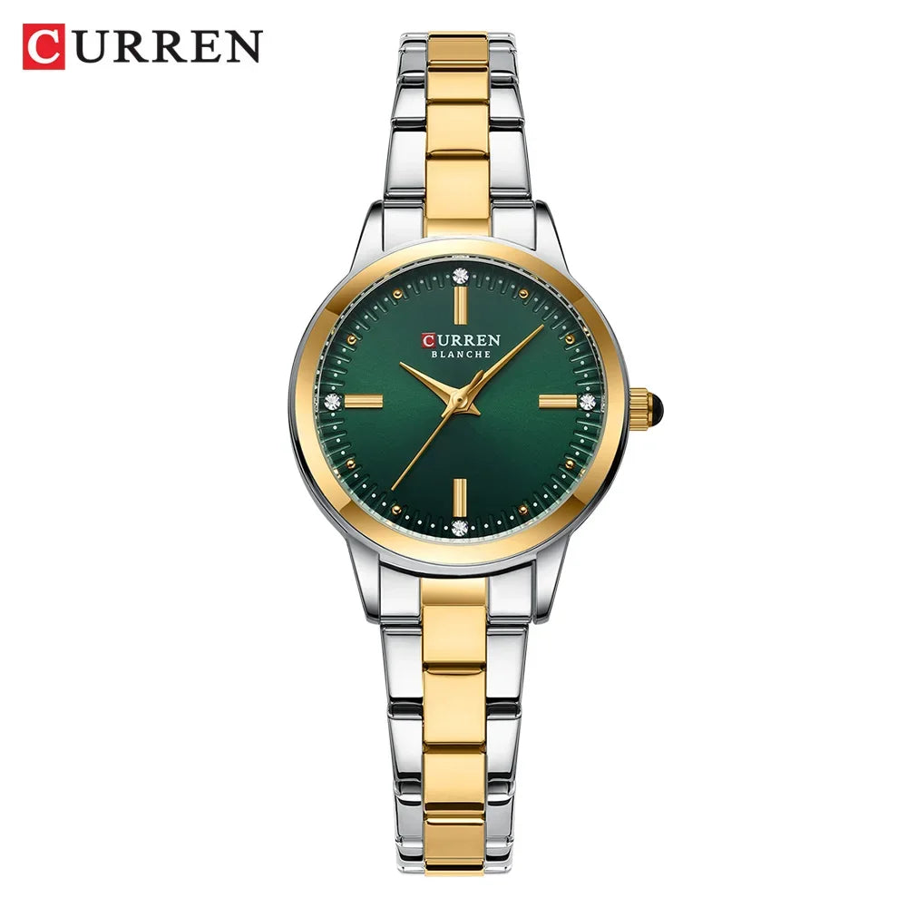 Curren Rhinestone Shell-Dial Watch studio shot green colorway