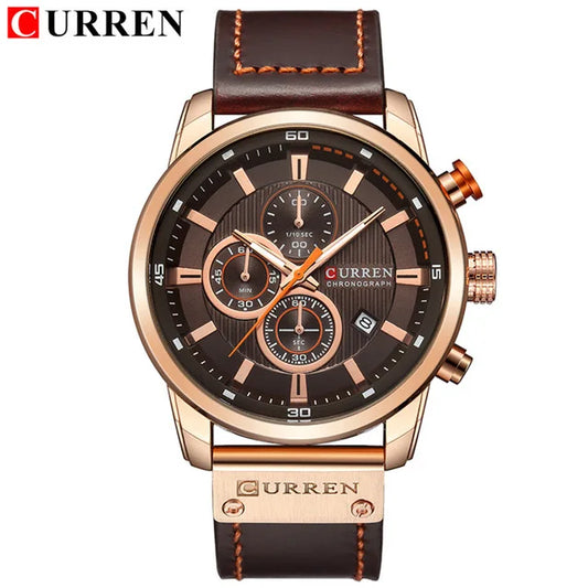 Curren 8291 Chronograph - Rose Coffee