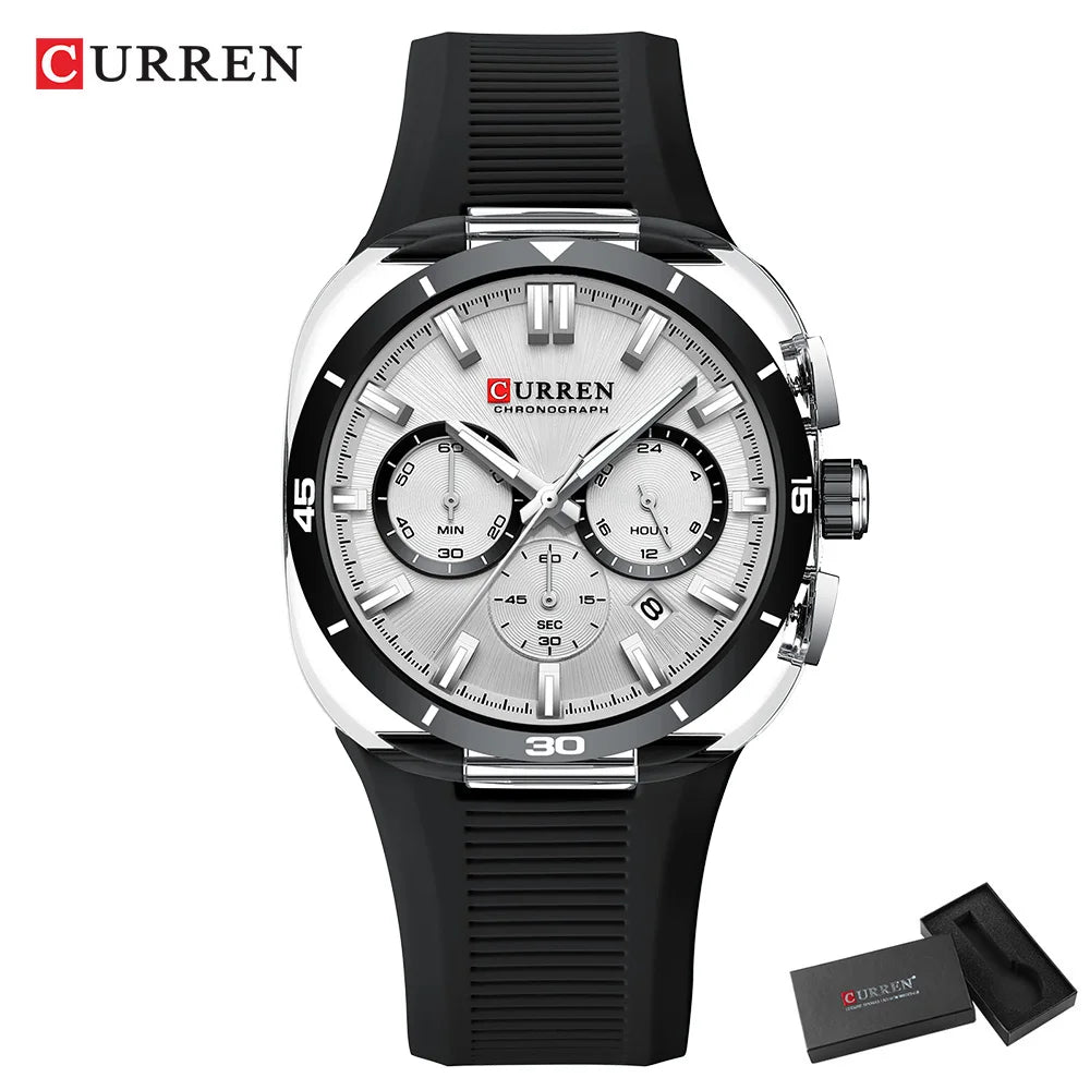 Curren 8502 Sport Chronograph - Black White