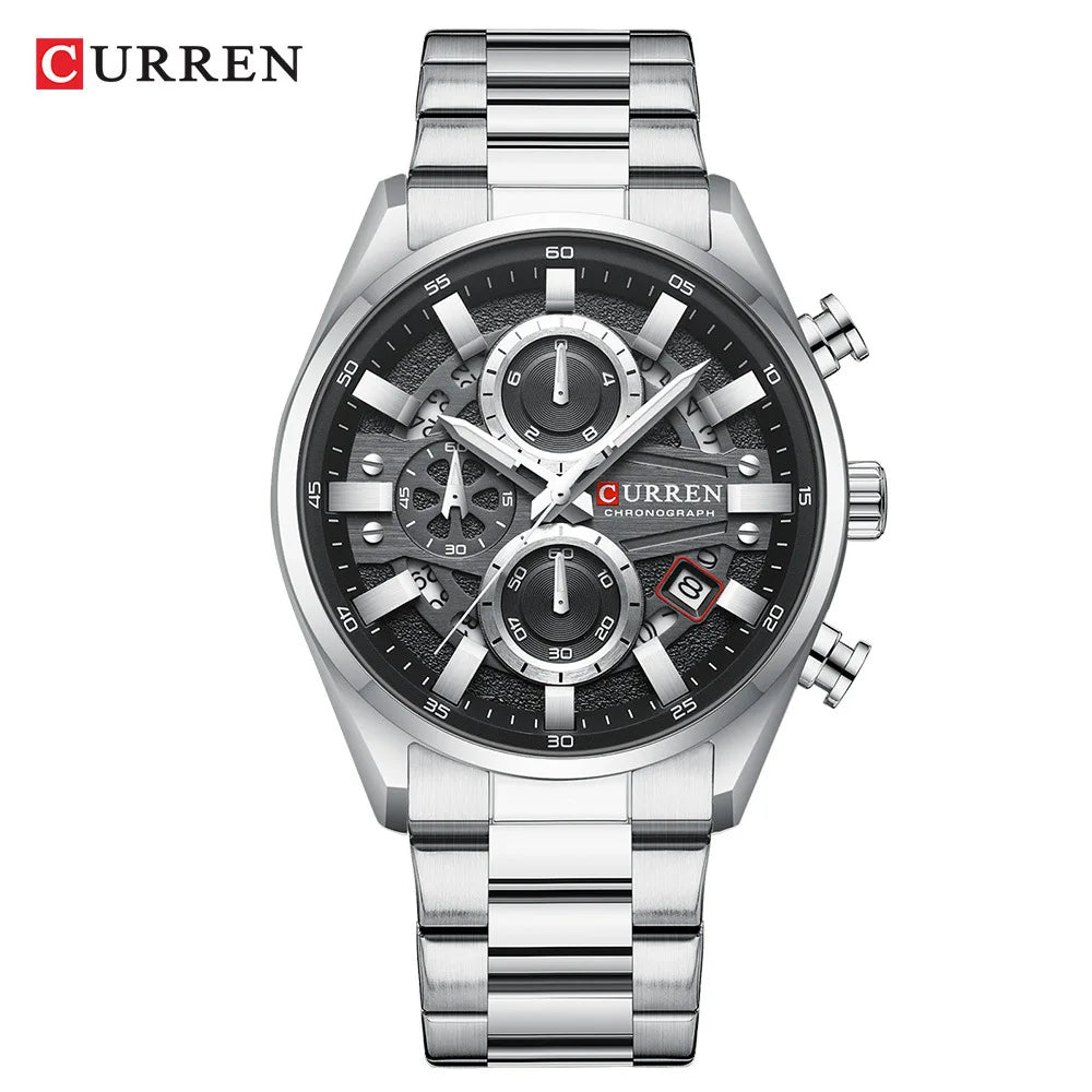 Curren 8495 Silver Black
