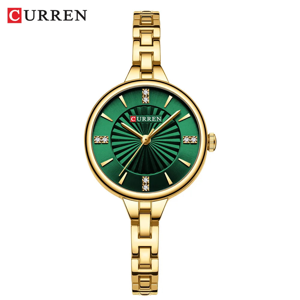Curren 9097 Elegant Watch studio shot green colorway