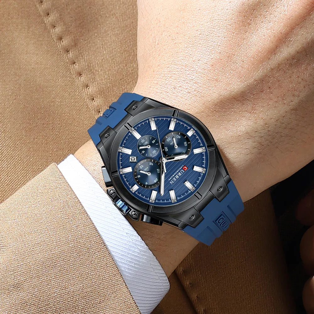 Curren 8487 Military Chronograph — Calendar, angle 3