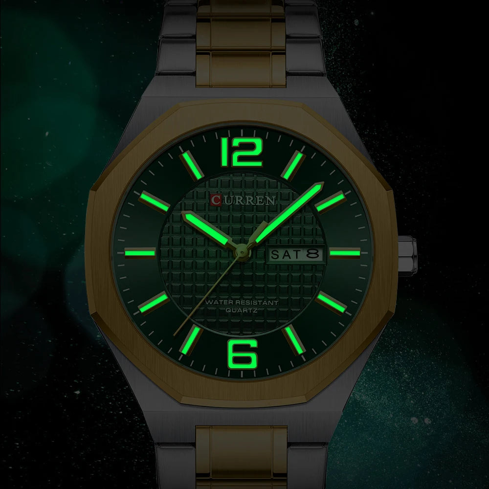 CURREN 8476 Fashion Minimalist Men's Quartz Watches Stainless Steel Band Casual Business Day-Date Dial Luminous Hands Wristwatches