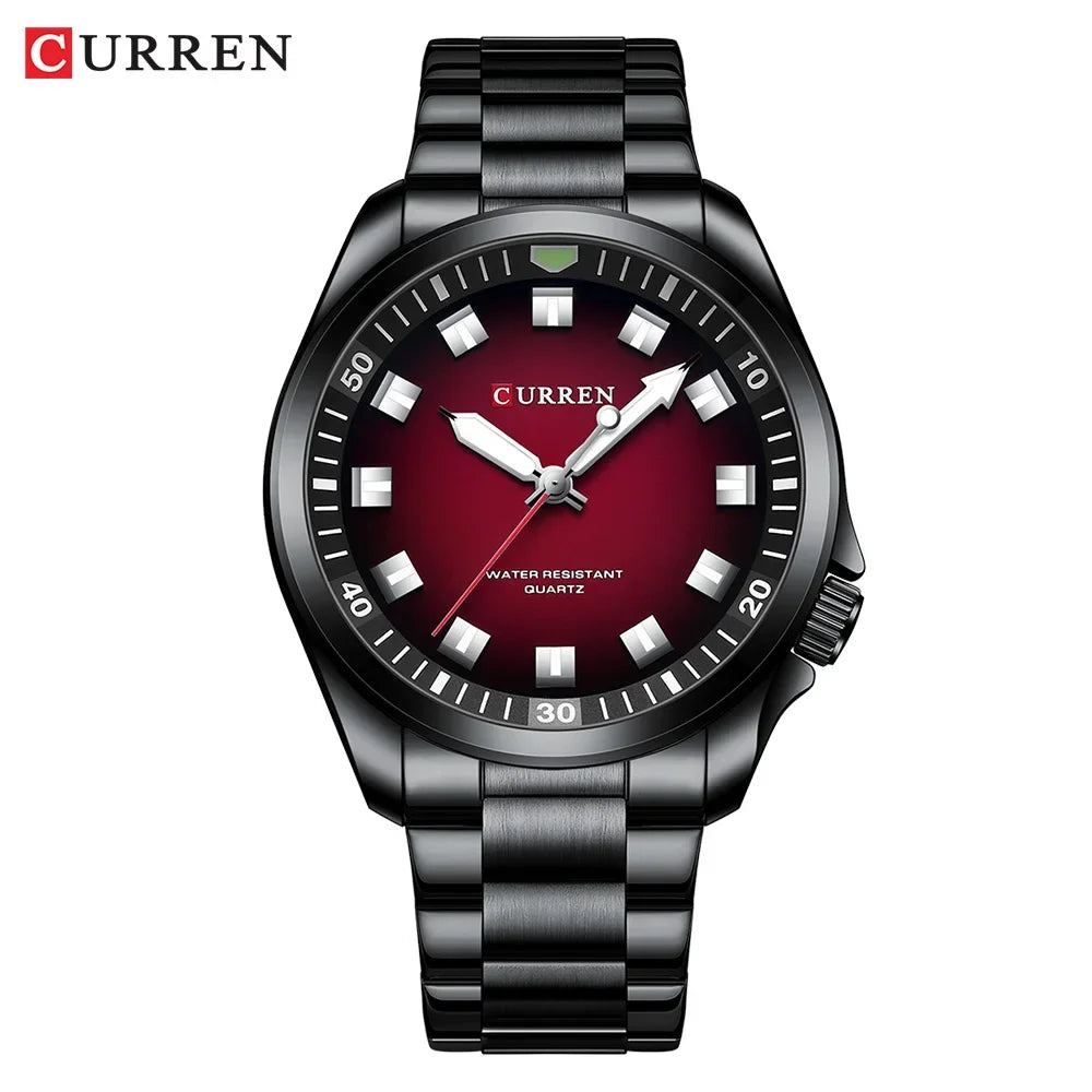 Curren Diver-Style Watch - Black Red