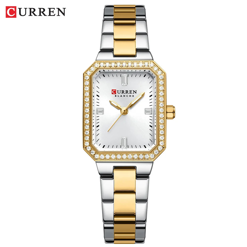 Curren Rectangular golden white