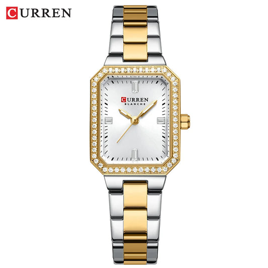 Curren Rectangular golden white