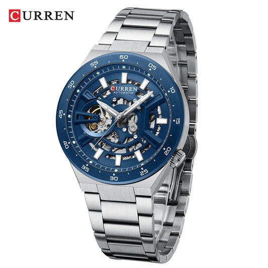 Curren 8486 Skeleton Automatic Watch - dial close-up