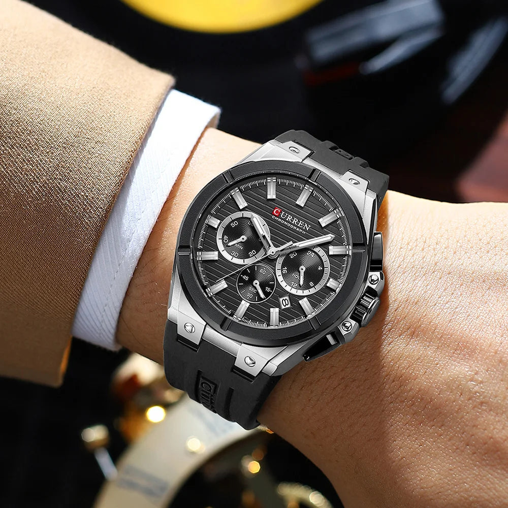 Curren 8487 Military Chronograph — Calendar, angle 5