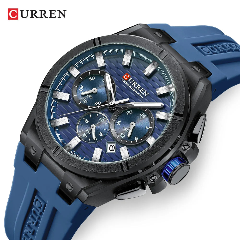 Curren 8487 Military Chronograph — Calendar, AliExpress studio shot