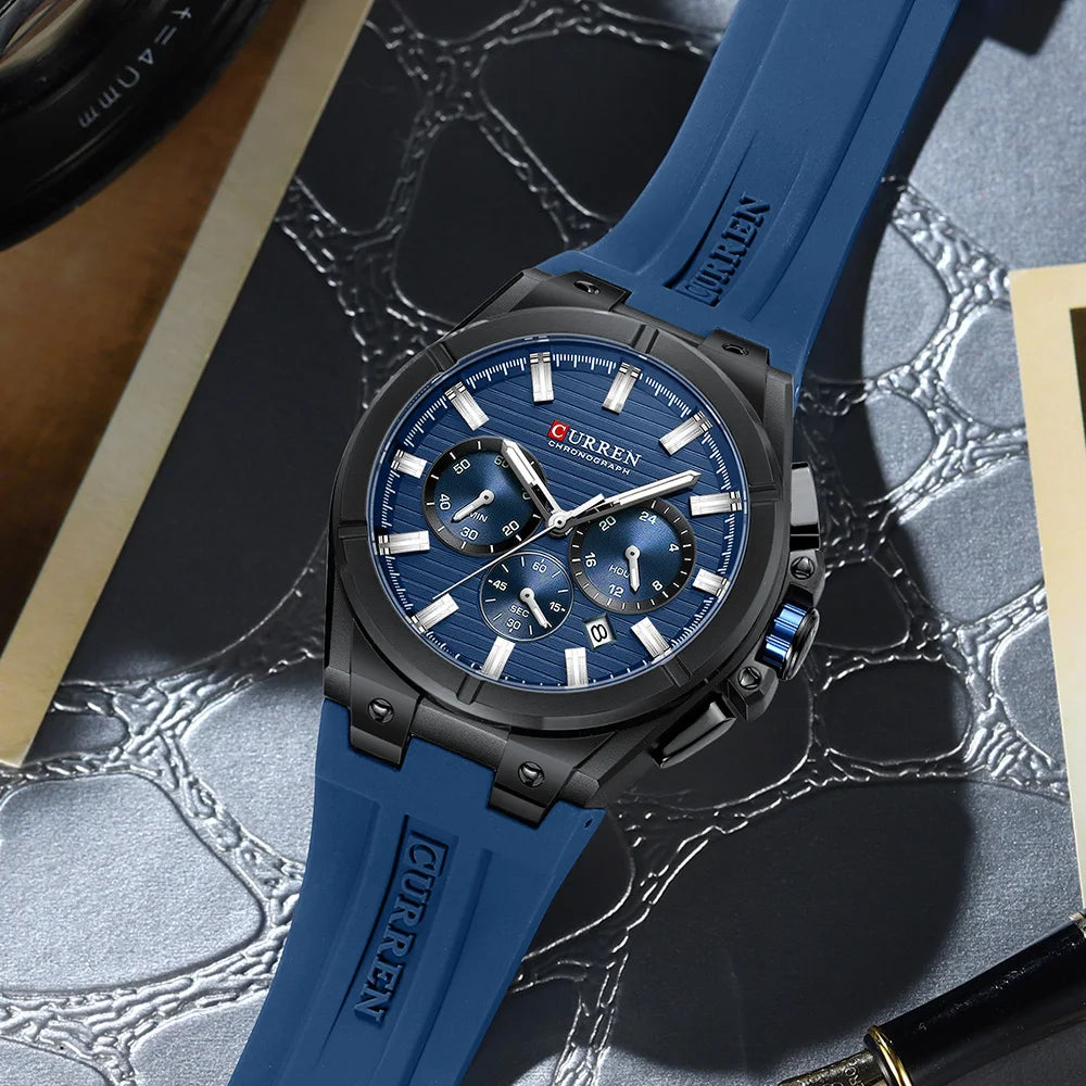 Curren 8487 Military Chronograph — Calendar, angle 2