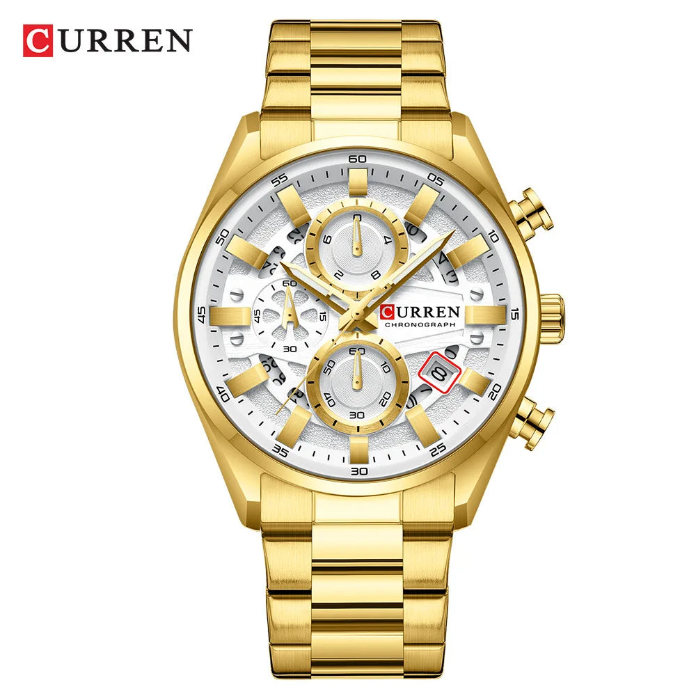 Curren 8495 Gold White