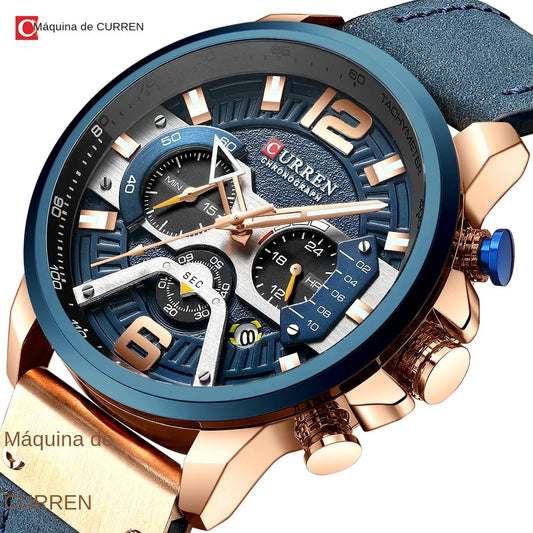 CURREN Casual Sport Watches for Men Top Brand Luxury Military Leather Wrist Watch Man Clock Fashion Chronograph Wristwatch