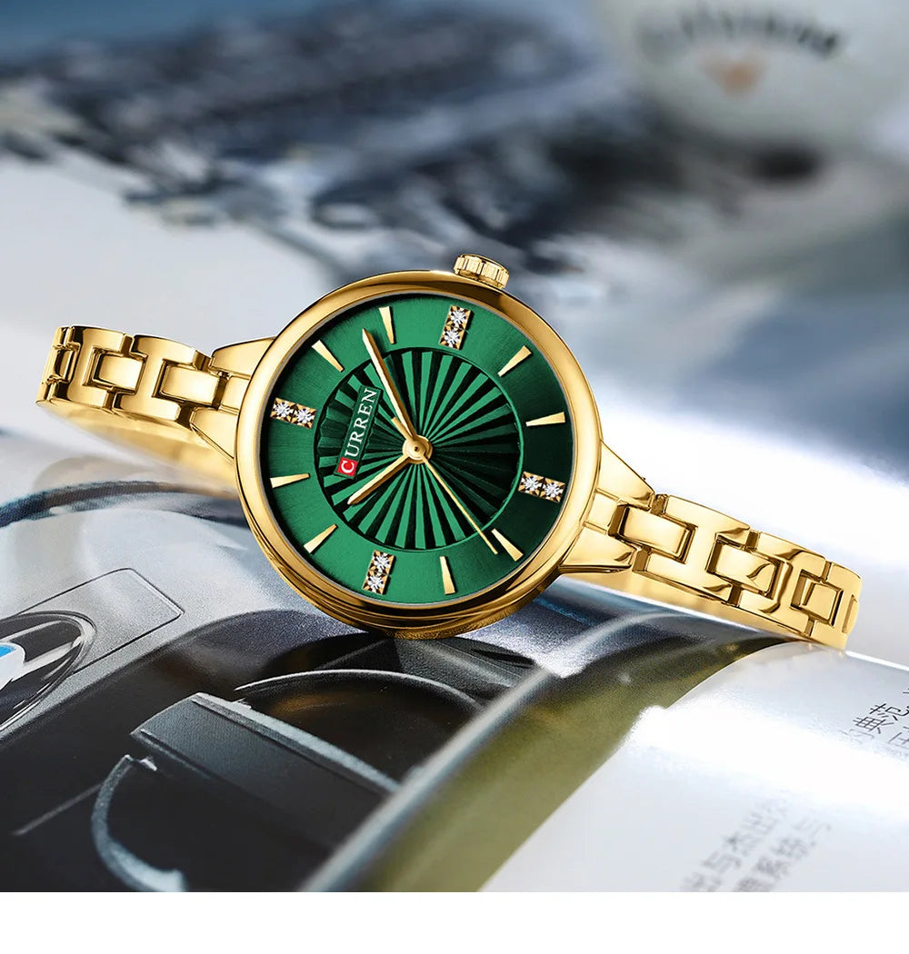 Curren 9097 Elegant Watch — Gold or Silver, Women's