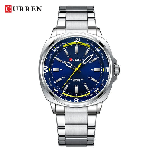 CURREN 8455 Casual Men's Quartz Watch Brand Sports Fashion Waterproof Stainless Steel Strap Creative Male Clock Business Watches