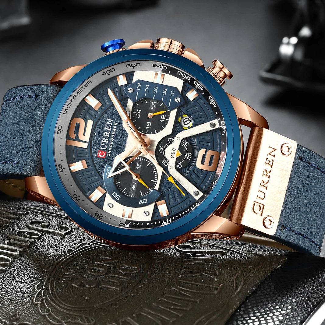 Curren 8329 Chronograph case detail