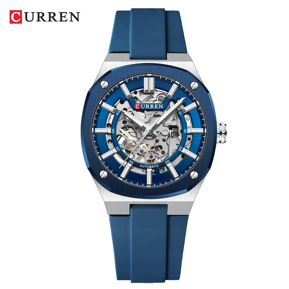 Curren Skeleton Automatic Watch - Blue