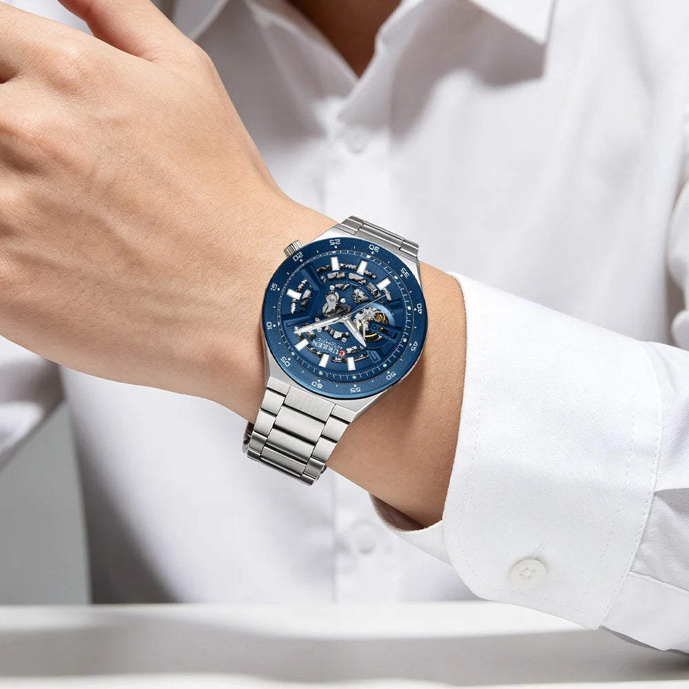Curren 8486 Skeleton Automatic Watch - on the wrist