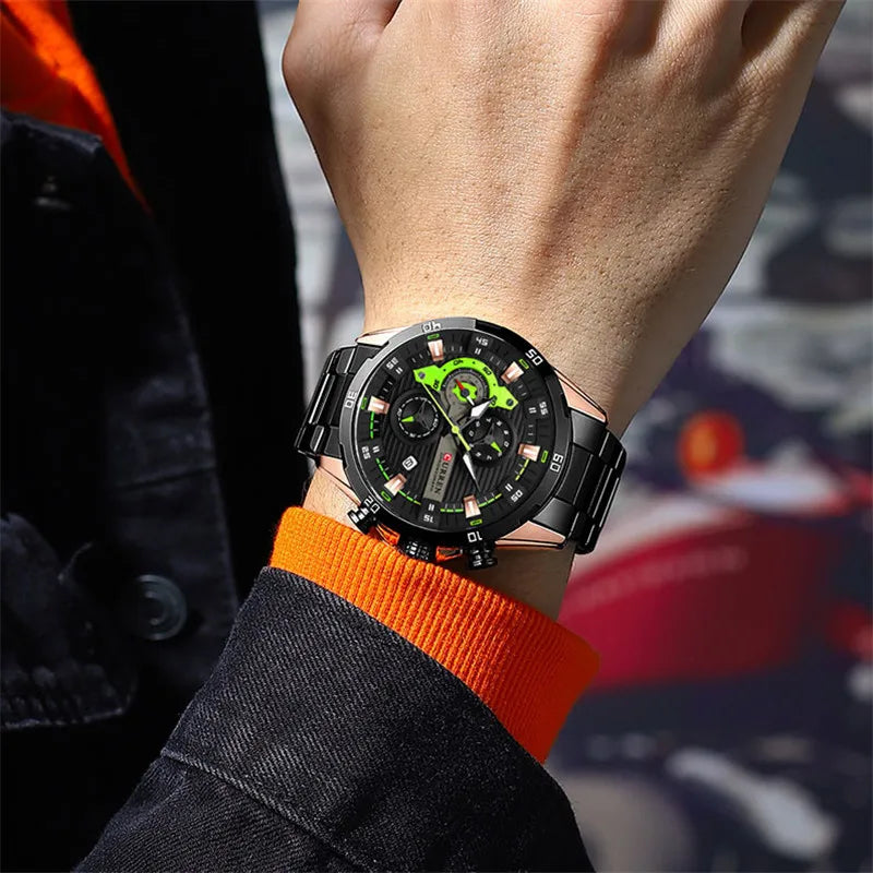 Curren 8402 Three-Hand Steel Watch, AliExpress angle 3