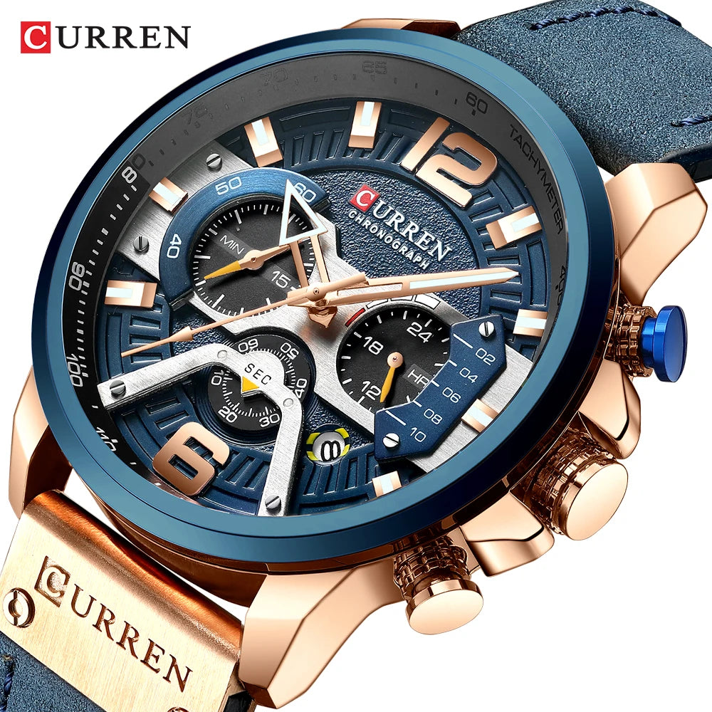 Curren 8329 Chronograph dial close-up