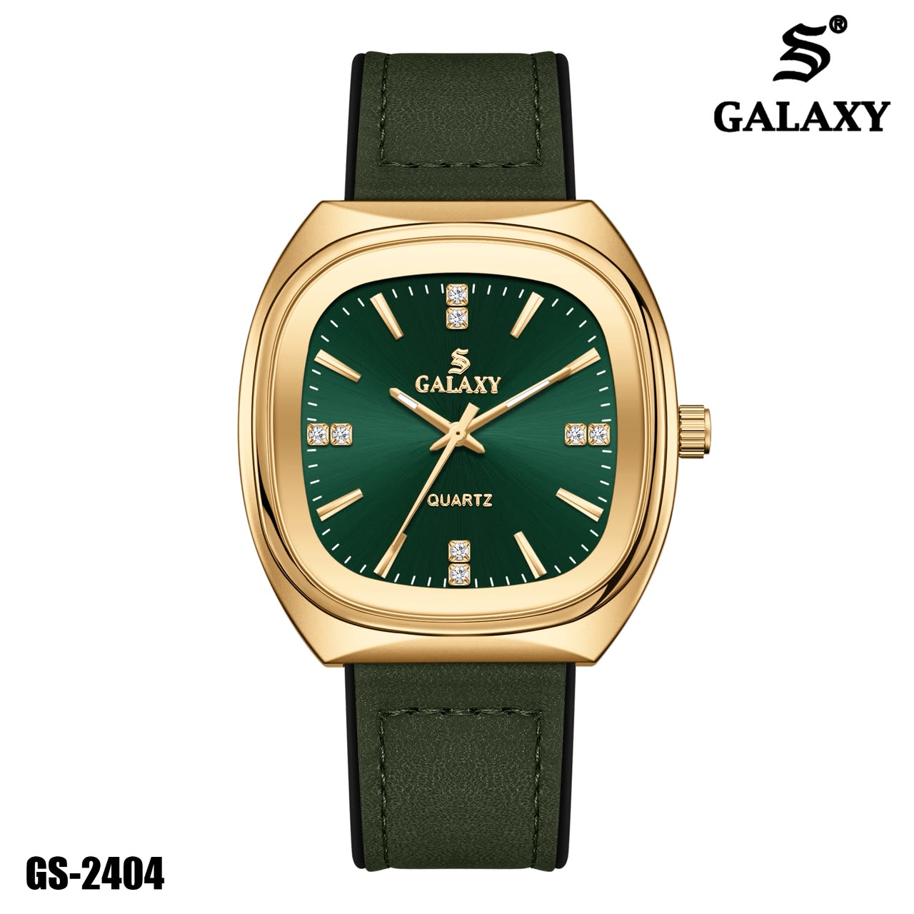 S Galaxy GS-2404 men's watch - Gold Green