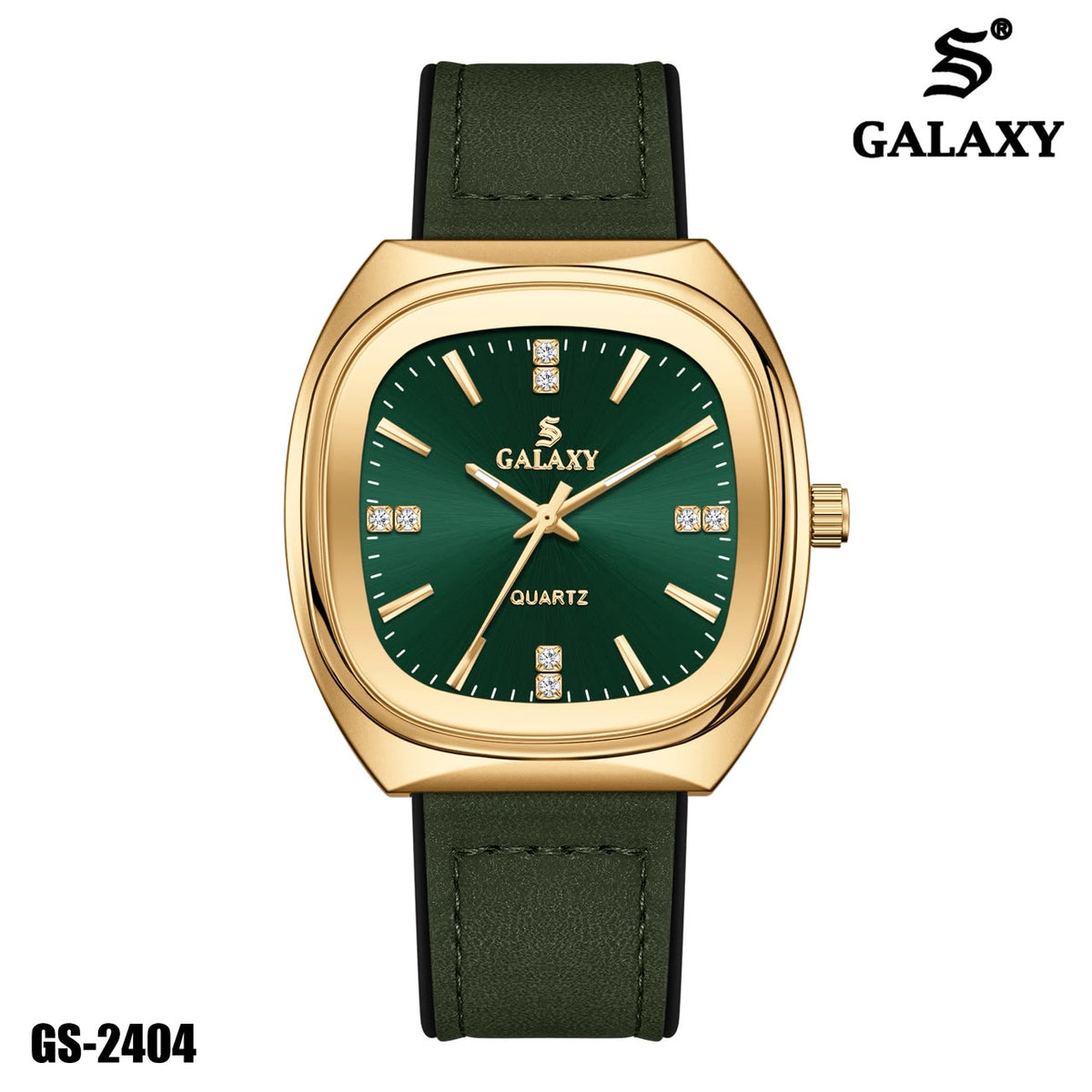 S Galaxy GS-2404 men's watch - Gold Green