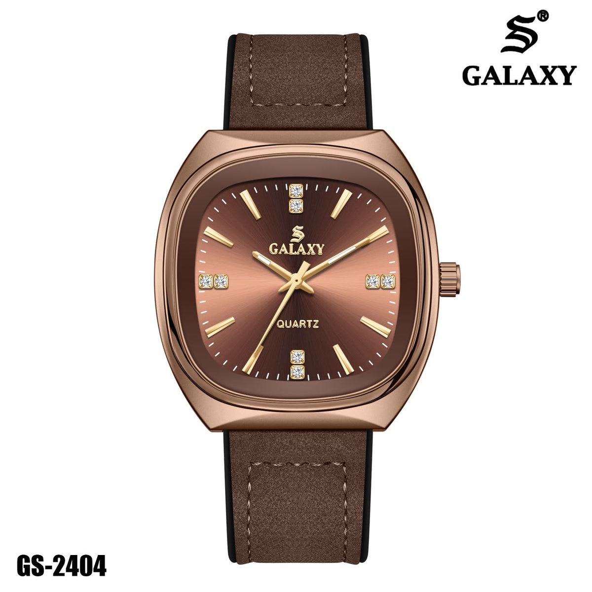 S Galaxy GS-2404 men's watch - Rose Gold Brown