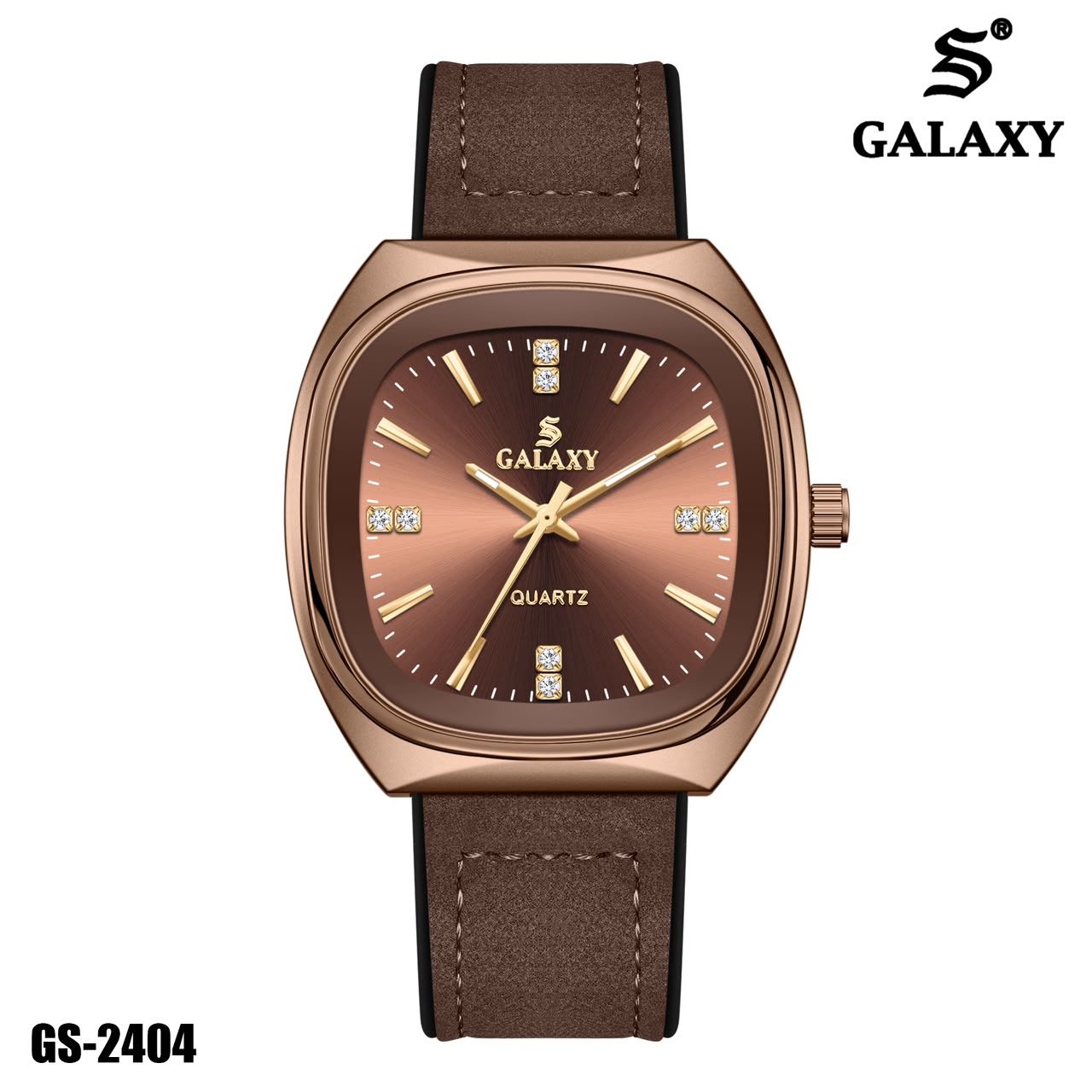 S Galaxy GS-2404 men's watch - Rose Gold Brown