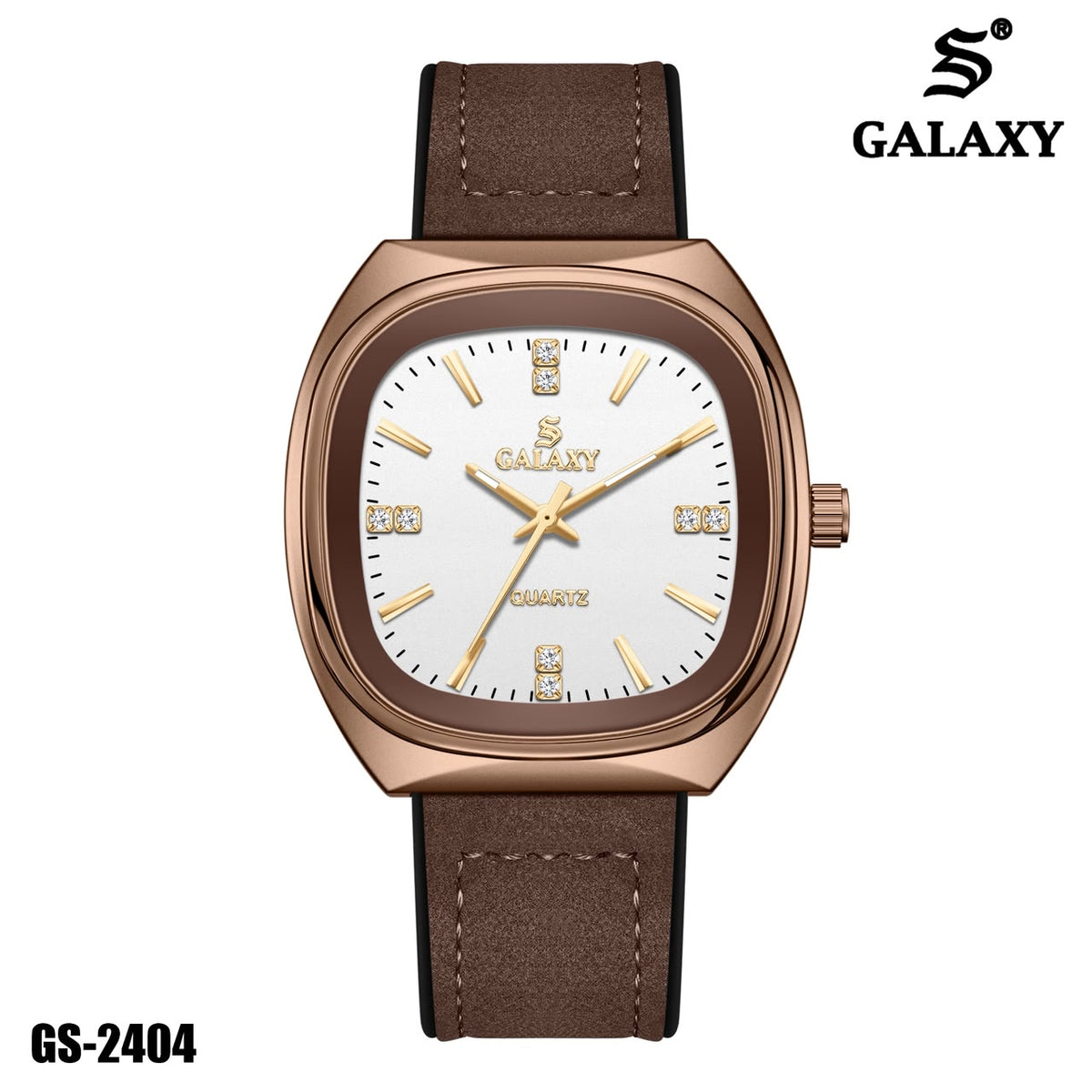 S Galaxy GS-2404 men's watch - Rose Gold White