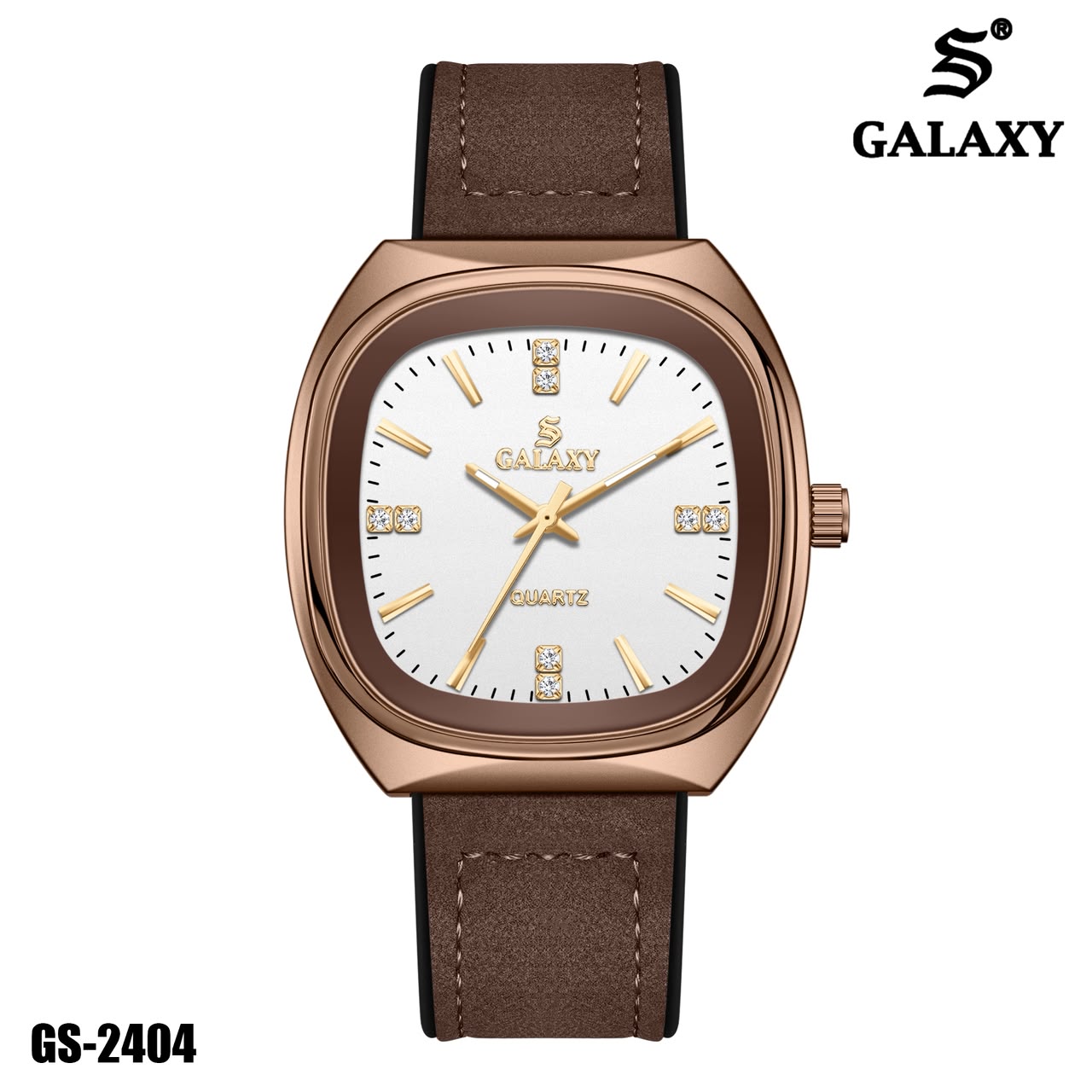 S Galaxy GS-2404 men's watch - Rose Gold White