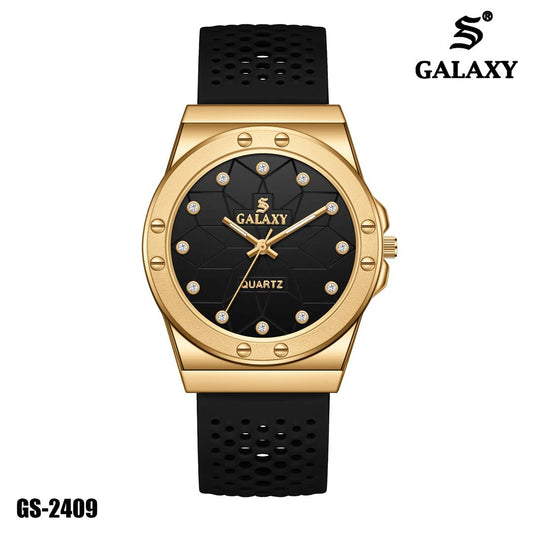 S Galaxy GS-2409 unisex watch - Gold Black