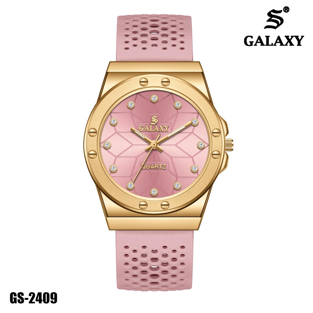 S Galaxy GS-2409 unisex watch - Gold Pink