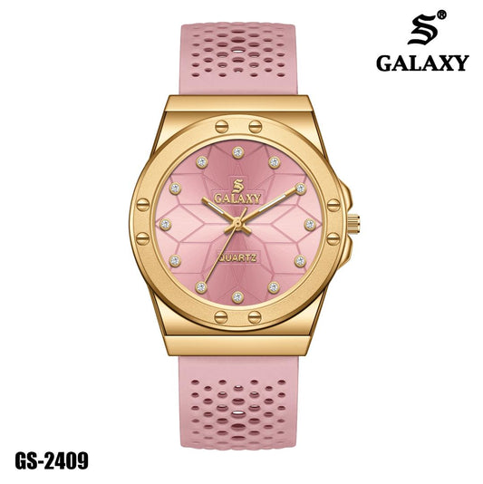 S Galaxy GS-2409 unisex watch - Gold Pink