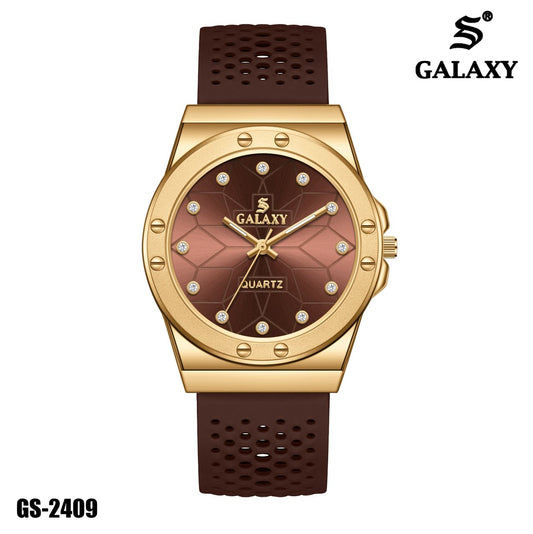 S Galaxy GS-2409 unisex watch - Gold Brown